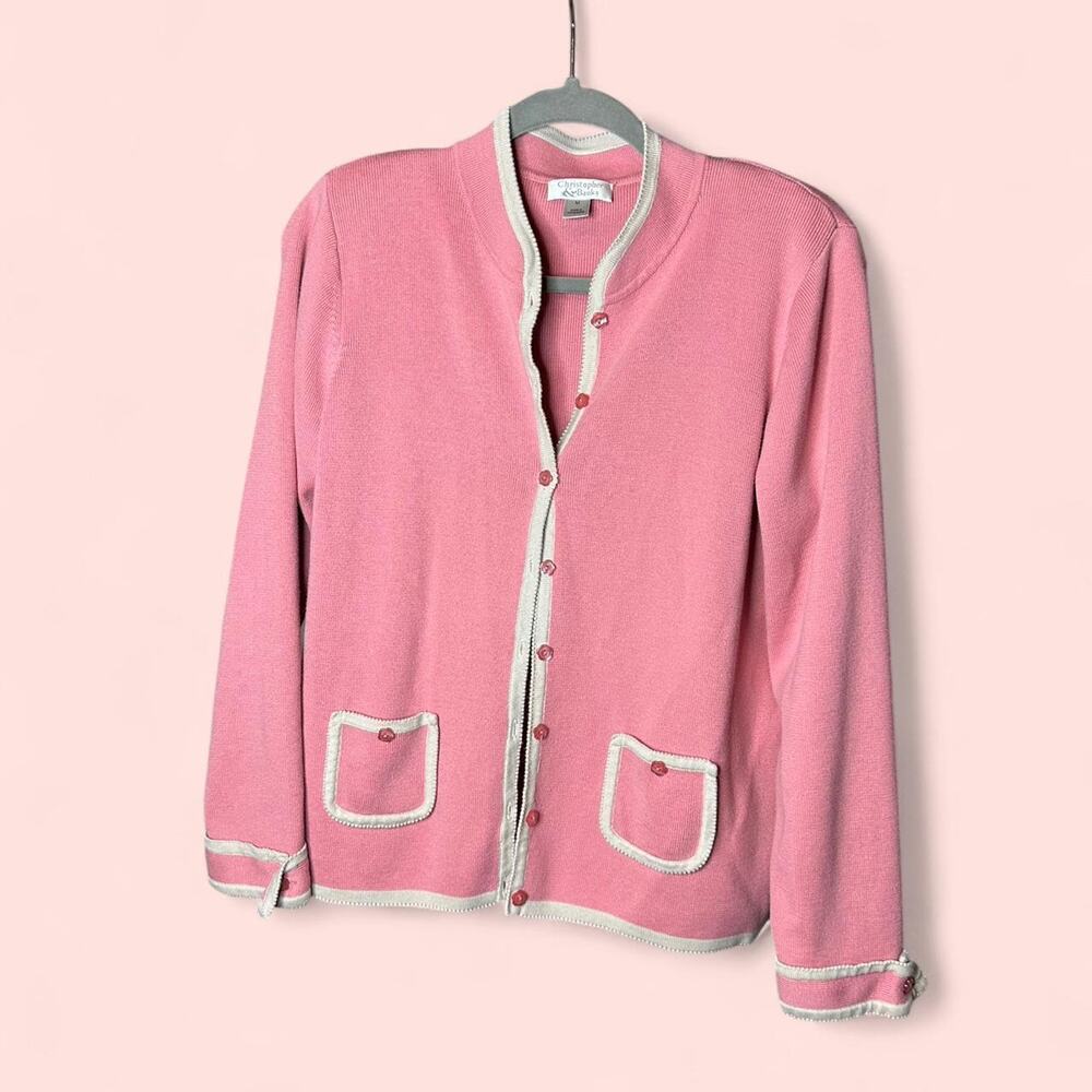 Pink and white cardigan